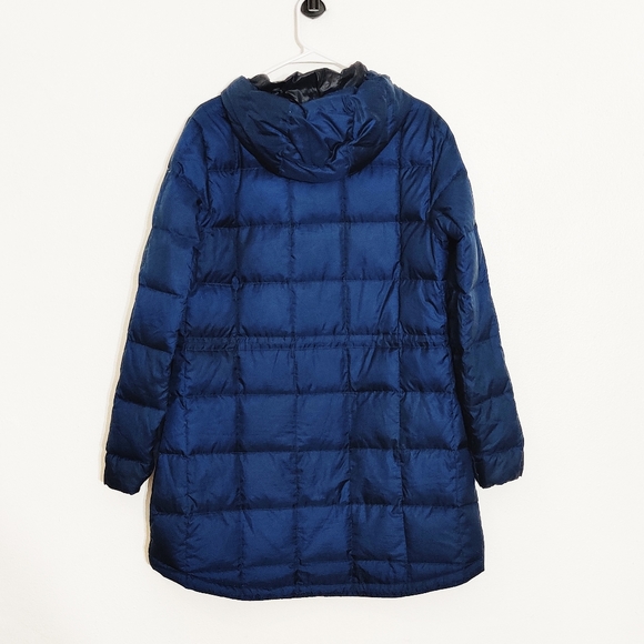 Eddie Bauer Blue Puffer Jacket Long Down Filled L - Picture 2 of 6